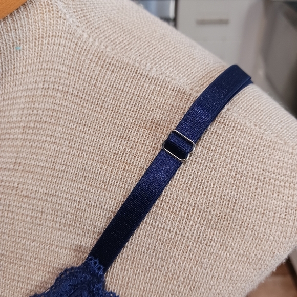 Size Extra Large Ella Lust Womens Bralette Velour Dark Blue Whimsigoth - Picture 4 of 5